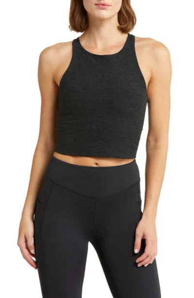Beyond Yoga Spacedye Refocus Racerback Crop Tank In Black