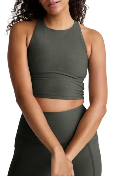 Beyond Yoga Spacedye Refocus Racerback Crop Tank In Gray