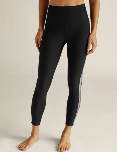 Beyond Yoga Spacedye Shine On High Waist Midi Leggings In Darkest Night