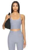 Beyond Yoga Spacedye Slim Racerback Cropped Tank In Cloud Grey Heather
