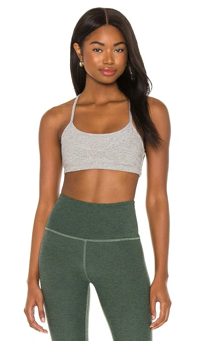 Beyond Yoga Spacedye Slim Racerback Bra In Silver Mist