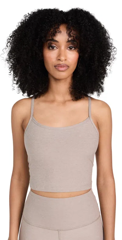 Beyond Yoga Spacedye Slim Racerback Cropped Tank In Birch Heather