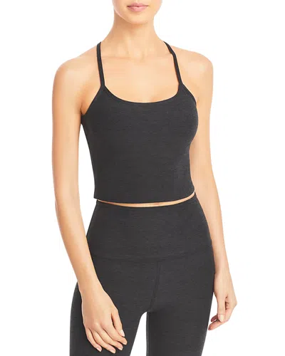 Beyond Yoga Spacedye Slim Racerback Cropped Tank In Black