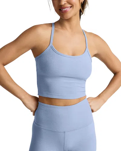 Beyond Yoga Spacedye Slim Racerback Cropped Tank In Blue