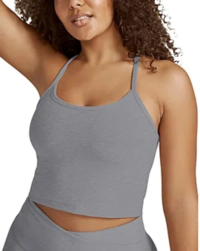 Beyond Yoga Spacedye Slim Racerback Cropped Tank In Gray