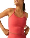 Beyond Yoga Spacedye Slim Racerback Cropped Tank Top In Vivid Pink Heather In Coral Glow
