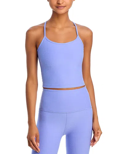 Beyond Yoga Space Dye Slim Racerback Crop Tank In Periwinkle Cloud Heather