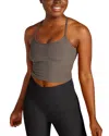 BEYOND YOGA SPACEDYE SLIM RACERBACK CROPPED TANK IN SOFT UMBER