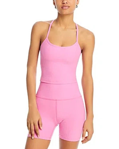 Beyond Yoga Spacedye Slim Racerback Crop Tank In Pink Bloom Heather