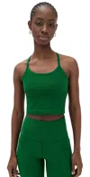 Beyond Yoga Spacedye Slim Racerback Cropped Tank Summer Thyme Green Heather In Green