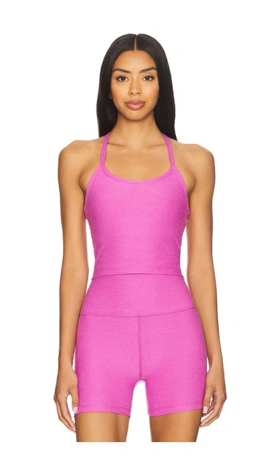 Beyond Yoga Spacedye Slim Racerback Cropped Tank Top In Purple