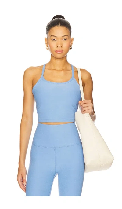 Beyond Yoga Spacedye Slim Racerback Cropped Tank Top In Blue