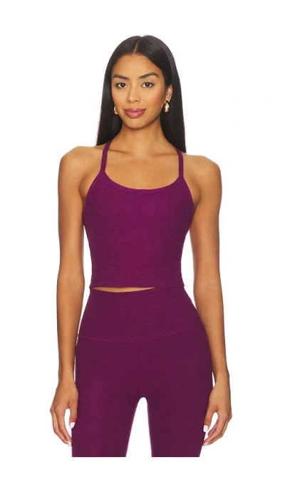 Beyond Yoga Spacedye Slim Racerback Cropped Tank Top In Purple
