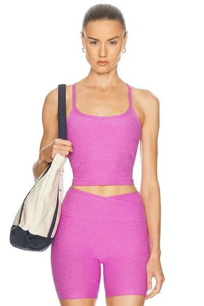 Beyond Yoga Spacedye Slim Racerback Cropped Tank Top In Purple