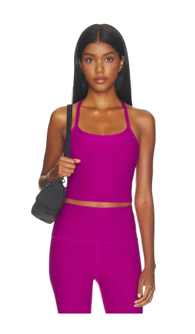 Beyond Yoga Spacedye Slim Racerback Cropped Tank Top In Purple