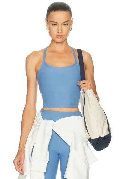 Beyond Yoga Spacedye Slim Racerback Cropped Tank Top In Blue