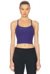 Beyond Yoga Spacedye Slim Racerback Cropped Tank Top In Eternal Blue Heather