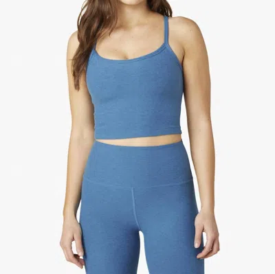 Beyond Yoga Spacedye Slim Racerback Cropped Tank Top In Gulf Stream-oceana In Blue