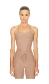 Beyond Yoga Cropped-tanktop Mit Racerback Spacedye In Brown