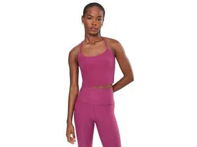 Beyond Yoga Spacedye Slim Racerback Cropped Tank Top Women's Clothing Pomegranate Heather: Lg, Elastane/polyeste