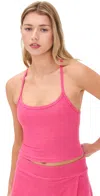 Beyond Yoga Spacedye Slim Racerback Cropped Tank Top In Vivid Pink Heather In Vivid Pink Heather