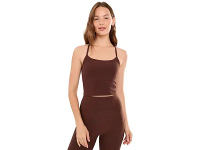 Beyond Yoga Spacedye Slim Racerback Cropped Tank Women's Clothing Iced Mocha Heather: Md In Brown