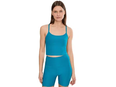 Beyond Yoga Spacedye Slim Racerback Cropped Tank Women's Clothing Island Blue Heather: Lg
