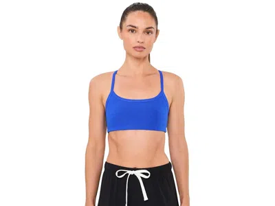 Beyond Yoga Spacedye Slim Racerback Medium Support Bra Women's Lingerie Ultra Blue Heather: Lg, Spandex/polyeste