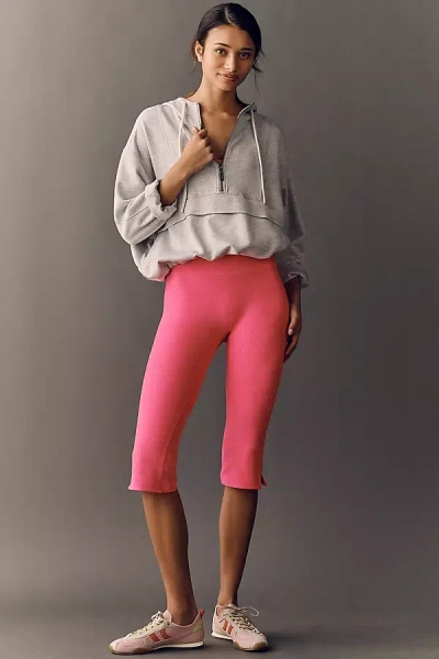 Beyond Yoga Spacedye Slit Pedal Pusher Leggings In Burgundy