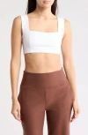 Beyond Yoga Spacedye Square Neck Sports Bra In Cloud White