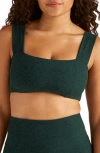 Beyond Yoga Spacedye Square Neck Sports Bra In Green