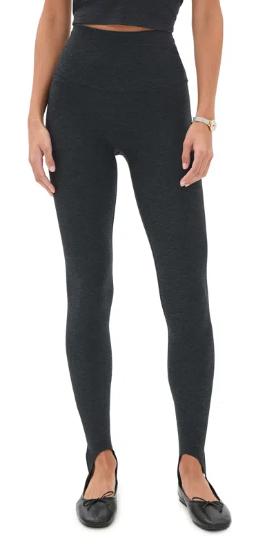 Beyond Yoga Spacedye Stirrup High Waisted Leggings Darkest Night In Black