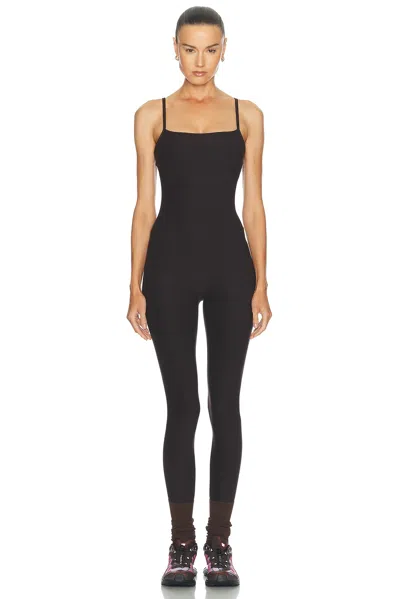 Beyond Yoga Spacedye Stirrup Jumpsuit In Dark Chocolate Heather