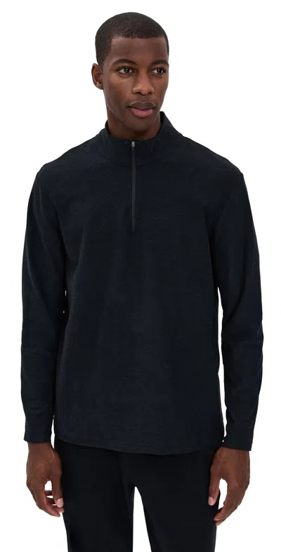Beyond Yoga Spacedye Terrain Mens Quarter Zip Pullover Darkest Night In Blue