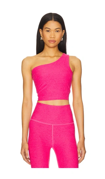 Beyond Yoga Spacedye The Bold Shoulder Cropped Tank In Pink