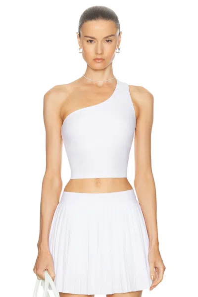 Beyond Yoga Spacedye The Bold Shoulder Cropped Tank Top In Cloud White