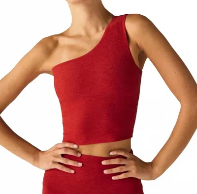 Beyond Yoga Spacedye The Bold Shoulder Cropped Tank Top In Ruby Red
