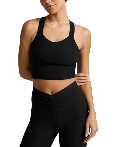 Beyond Yoga Spacedye Twist Cropped Tank In Black