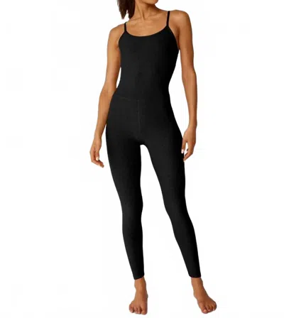 Beyond Yoga Spacedye Uplevel Midi Jumpsuit In Darkest Night In Black