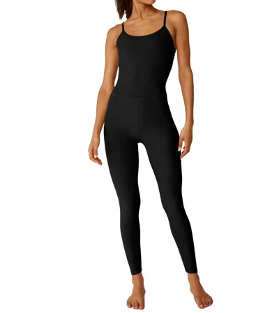 BEYOND YOGA SPACEDYE UPLEVEL MIDI JUMPSUIT IN DARKEST NIGHT