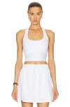 Beyond Yoga Well Rounded Halter Top In Cloud White