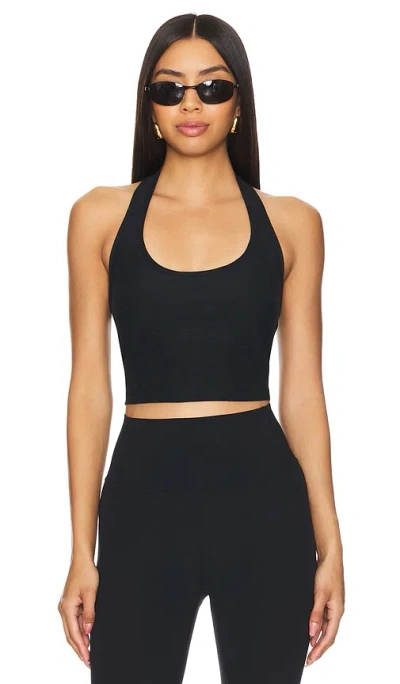 Beyond Yoga Spacedye Well Rounded Cropped Halter Tank Top In Darkest Night