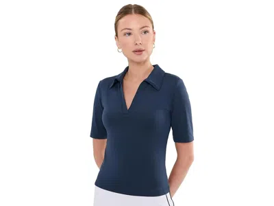 Beyond Yoga Sport Active V-neck Polo Women's Clothing Nocturnal Navy: Xs, Polyester/spandex