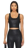 Beyond Yoga Powershine Sport Street Cropped Tank In Viper Black In Viper Black