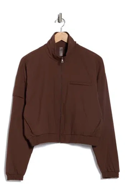 Beyond Yoga Status Crop Jacket In Brown