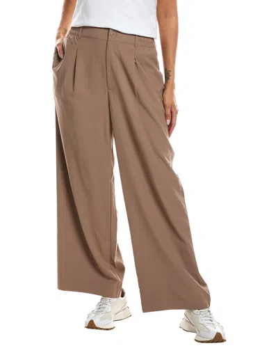 Beyond Yoga Status Pleated 31in Wide Leg Trouser In Brown