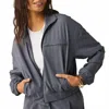 Beyond Yoga Status Pocket Sleeve Cropped Jacket In Night Shadow In Gray