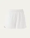 Beyond Yoga Stretch Woven In Stride Lined Shorts In White