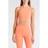 Beyond Yoga Studio Crop Tank In Radiant Coral Heathe