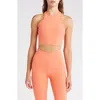 Beyond Yoga Studio Crop Tank In Radiant Coral Heathe